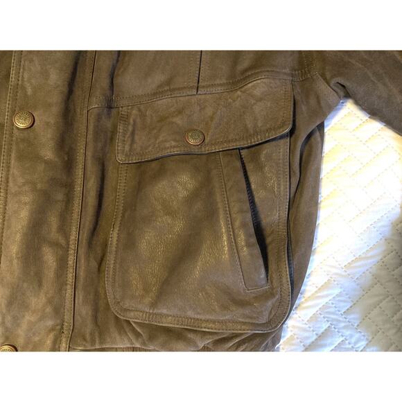 EXCELLED Leather Jacket Size Large Vintage Cowhide Soft Supple Bomber Flight - Picture 7 of 16